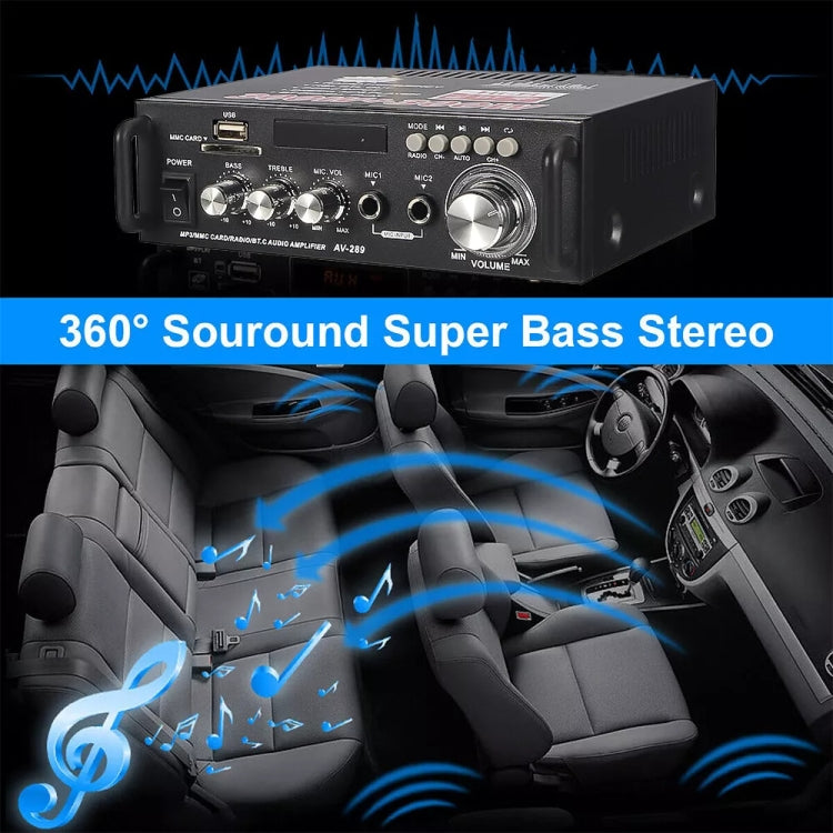 AV-298BT 300W+300W Hi-Fi Stereo Amplifier Bluetooth Home Audio Karaoke Digital Amplifier EU Plug