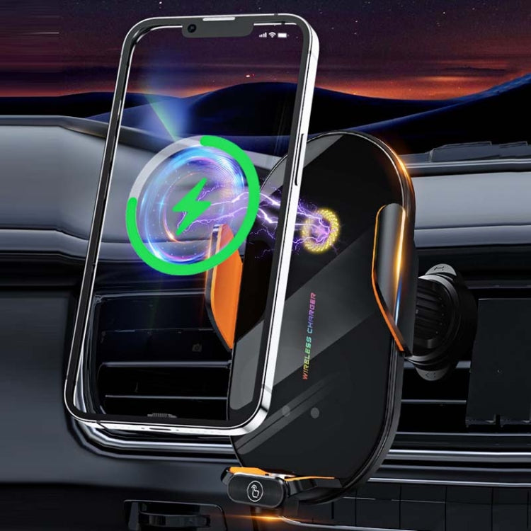 C3 Car Infrared Sensor Auto Opening And Closing Wireless Charging Cell Phone Holder(Black)