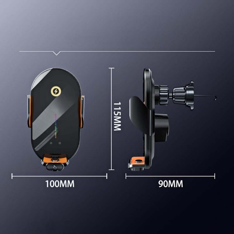 C3 Car Infrared Sensor Auto Opening And Closing Wireless Charging Cell Phone Holder(Black)