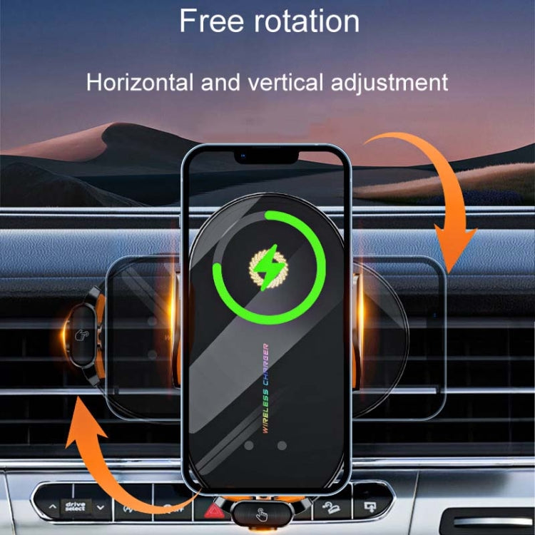 C3 Car Infrared Sensor Auto Opening And Closing Wireless Charging Cell Phone Holder(Black)