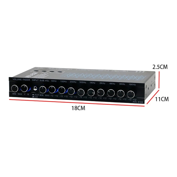 ADL-EQ9  Car Audio 9-Band Equalizer EQ Tuning Crossover Amplifier(Black)