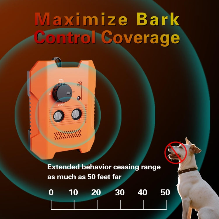 Ultrasonic Bark Stopper Anti-barking Dog Training Device With 3 Modes(Orange)