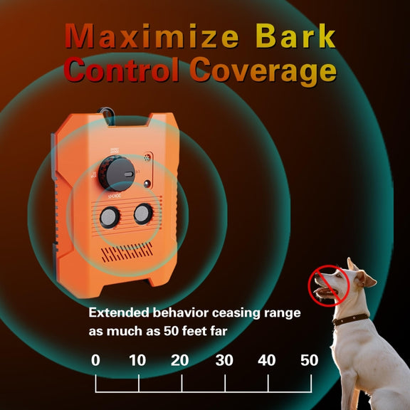 Ultrasonic Bark Stopper Anti-barking Dog Training Device With 3 Modes(Orange)
