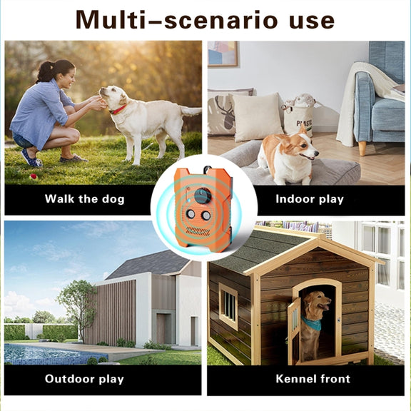 Ultrasonic Bark Stopper Anti-barking Dog Training Device With 3 Modes(Orange)