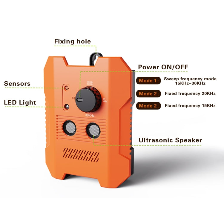 Ultrasonic Bark Stopper Anti-barking Dog Training Device With 3 Modes(Orange)