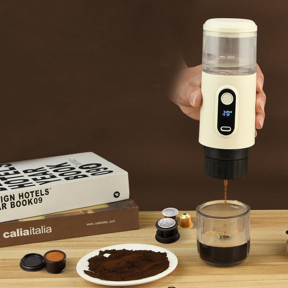 Wireless Portable Coffee Machine Compatible With Ground Coffee & NS Capsule(Black)