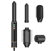 5 in 1 Hot Air Comb Automatic Curling Negative Ion Hair Dryer, Color: Black Gold EU Plug