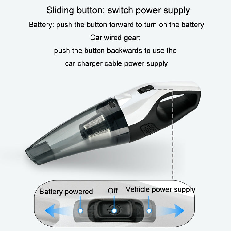 Car Handheld Portable Vacuum Cleaner With Strong Suction, Specifications: Wired + Charging 7.4V