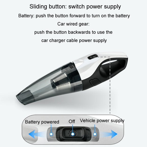 Car Handheld Portable Vacuum Cleaner With Strong Suction, Specifications: Wired + Charging 7.4V