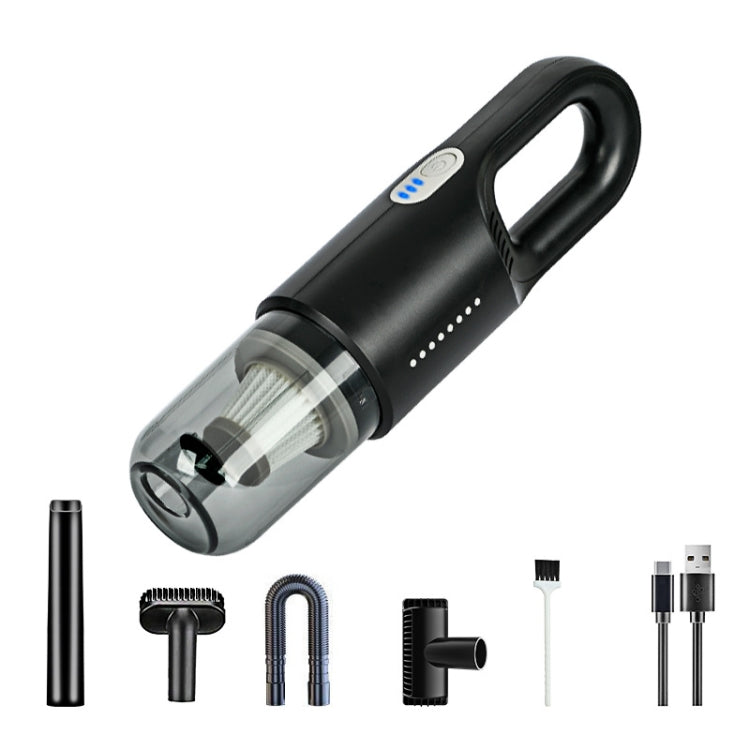 Wireless Car-mounted High-power Suction Handheld Vacuum Cleaner, Color: Black 7.4V