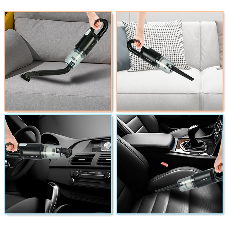 Wireless Car-mounted High-power Suction Handheld Vacuum Cleaner, Color: Black 7.4V