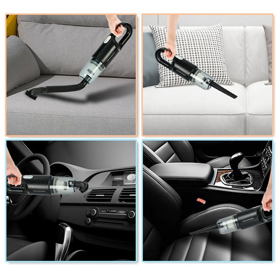 Wireless Car-mounted High-power Suction Handheld Vacuum Cleaner, Color: White 7.4V