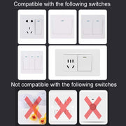 HanPai Intelligent Remote Control Home Use No Wiring Lazy Lights Off Tool(RF Model White)