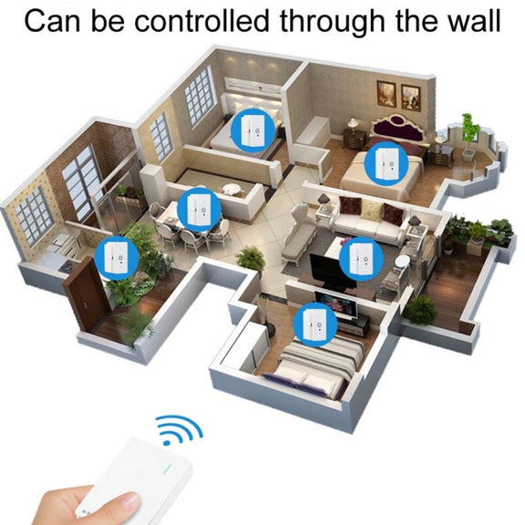 HanPai Heightened Intelligent Remote Control Home Use No Wiring Lazy Lights Off Tool(RF Model White)
