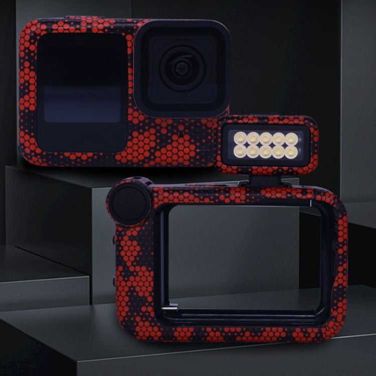 For GOPro HERO13 Black Camera Stickers Body Protective Film, Style: 17 Snake Scale Red