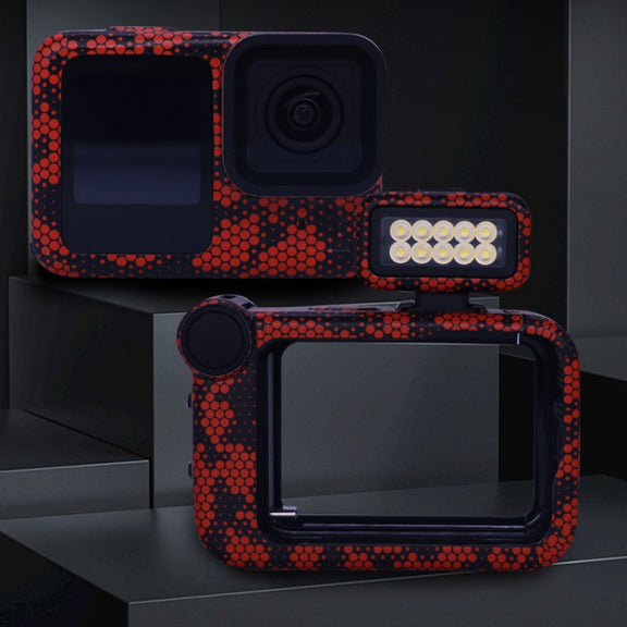 For GOPro HERO13 Black Camera Stickers Body Protective Film, Style: 17 Snake Scale Red