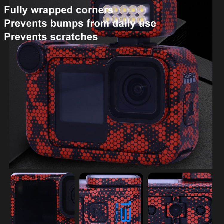 For GOPro HERO13 Black Camera Stickers Body Protective Film, Style: 17 Snake Scale Red