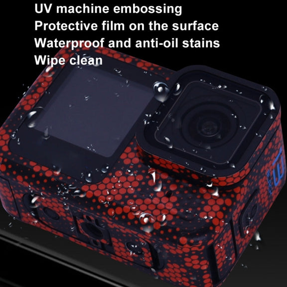 For GOPro HERO13 Black Camera Stickers Body Protective Film, Style: 17 Snake Scale Red