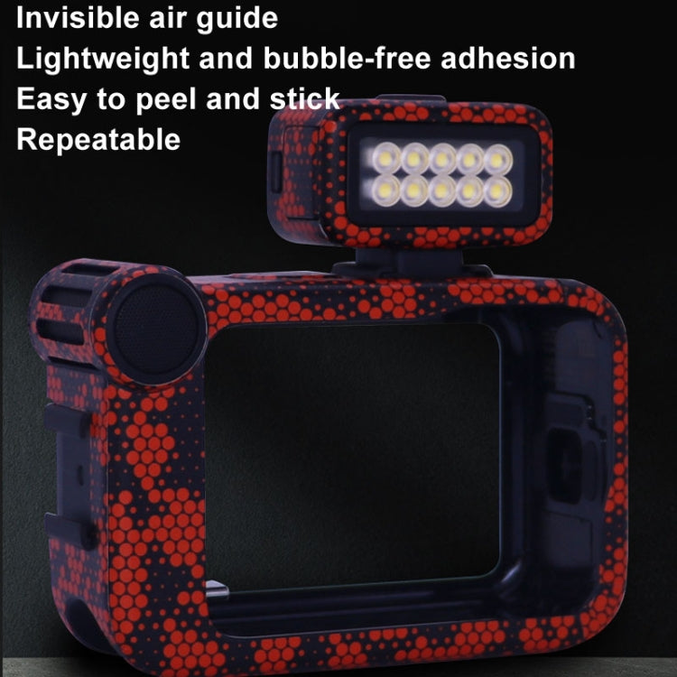 For GOPro HERO13 Black Camera Stickers Body Protective Film, Style: 17 Snake Scale Red