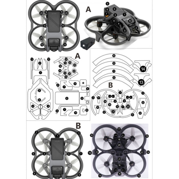 For DJI Avata Single Fuselage Sticker No Adhesive Personalised Stickers(A-04 Colorful Lines)