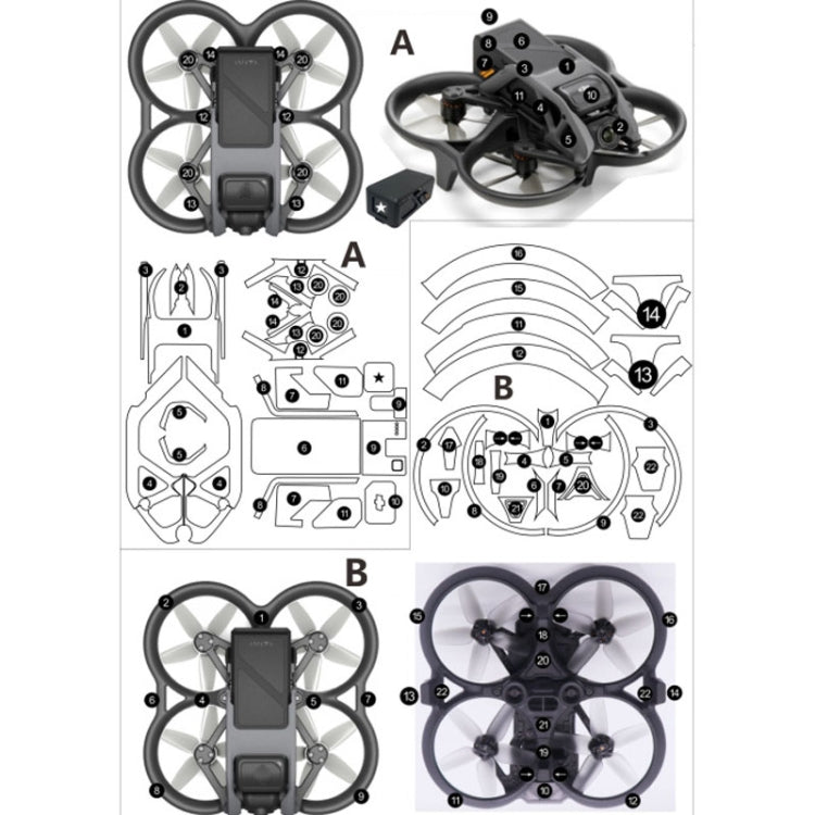 For DJI Avata Single Fuselage Sticker No Adhesive Personalised Stickers(A-04 Colorful Lines)