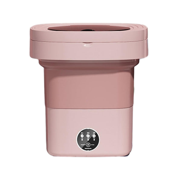 Fully Automatic Mini Foldable Washing Machine With Dehydration Function, Size: AU Plug(Pink)