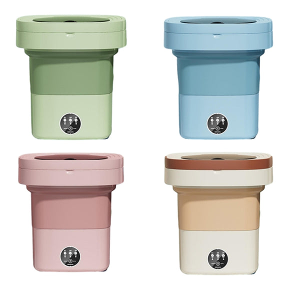Fully Automatic Mini Foldable Washing Machine With Dehydration Function, Size: EU Plug(Pink)