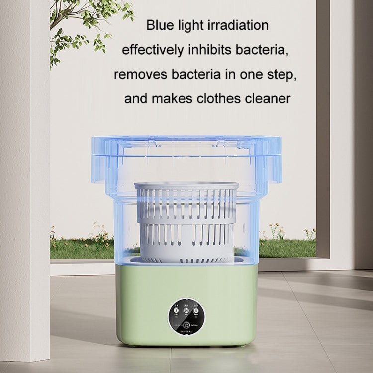 Fully Automatic Mini Foldable Washing Machine With Dehydration Function, Size: AU Plug(Green)
