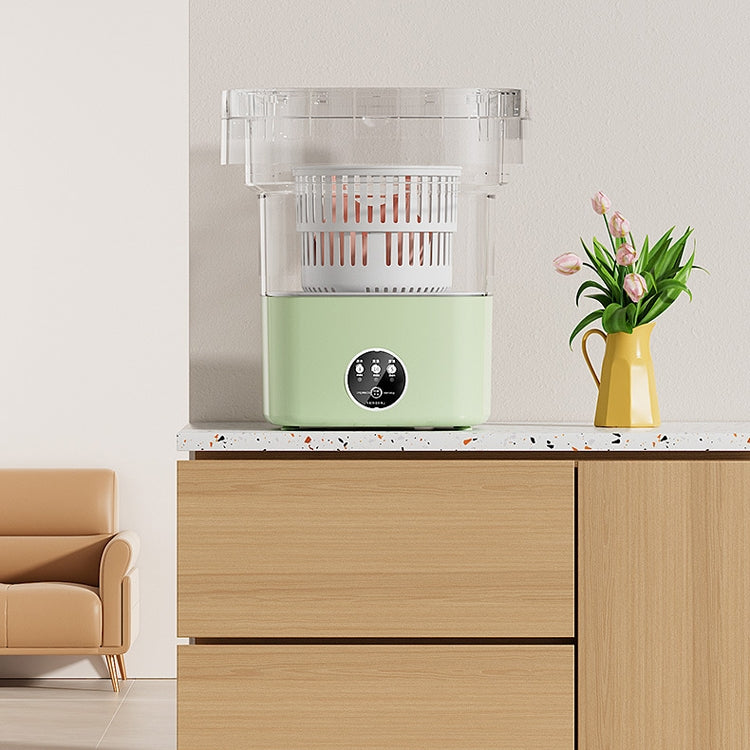 Fully Automatic Mini Foldable Washing Machine With Dehydration Function, Size: UK Plug(Green)