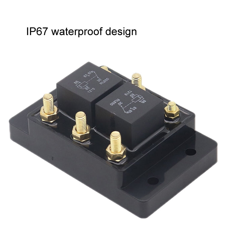 12V80A Automotive Relay Module Water-resistant Fuse Box(Black)