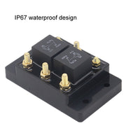12V80A Automotive Relay Module Water-resistant Fuse Box(Black)