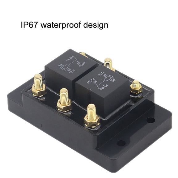 12V80A Automotive Relay Module Water-resistant Fuse Box(Black)