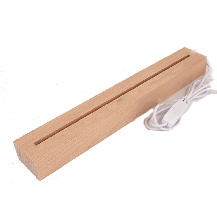 LED Light Solid Wood Luminous Base for Resin Art Acrylic Glass Lights Rectangular 30cm(Warm Light)