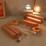 LED Light Solid Wood Luminous Base for Resin Art Acrylic Glass Lights Oval  15cm(White Light)