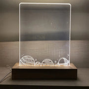 LED Light Solid Wood Luminous Base for Resin Art Acrylic Glass Lights Rectangular 30cm(Three-color Light)