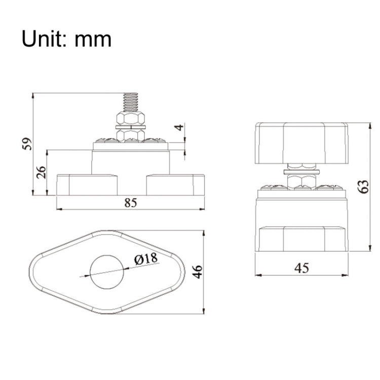 300A Car Modified Multi-channel Current Bus Terminal(AOA6313CT-M10)