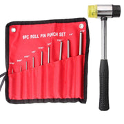 9-in-1 Heavy Duty Roll Pin Punch Set Round Punch Removal Tools, Spec: with Hammer