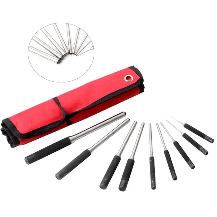 9-in-1 Heavy Duty Roll Pin Punch Set Round Punch Removal Tools, Spec: with Hammer