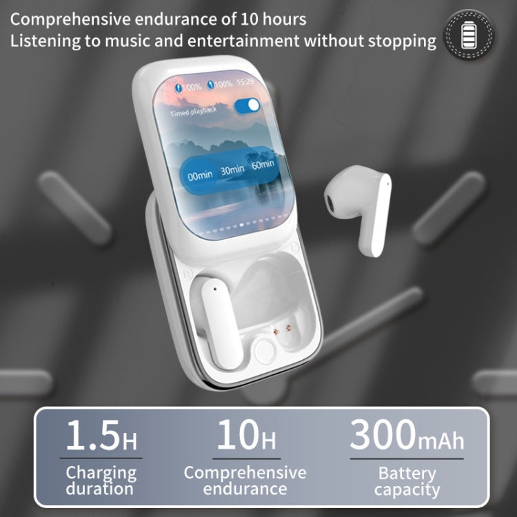 IB G9 Slider Bluetooth Earbuds With Smart Touch-Control Color Screen Supports APP And Multiple Languages(Black)
