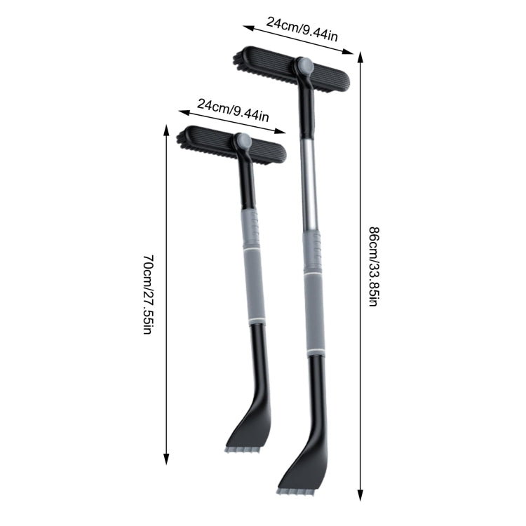 Multifunctional Car Defrosting Snow Shovel, Color: Black Boxed