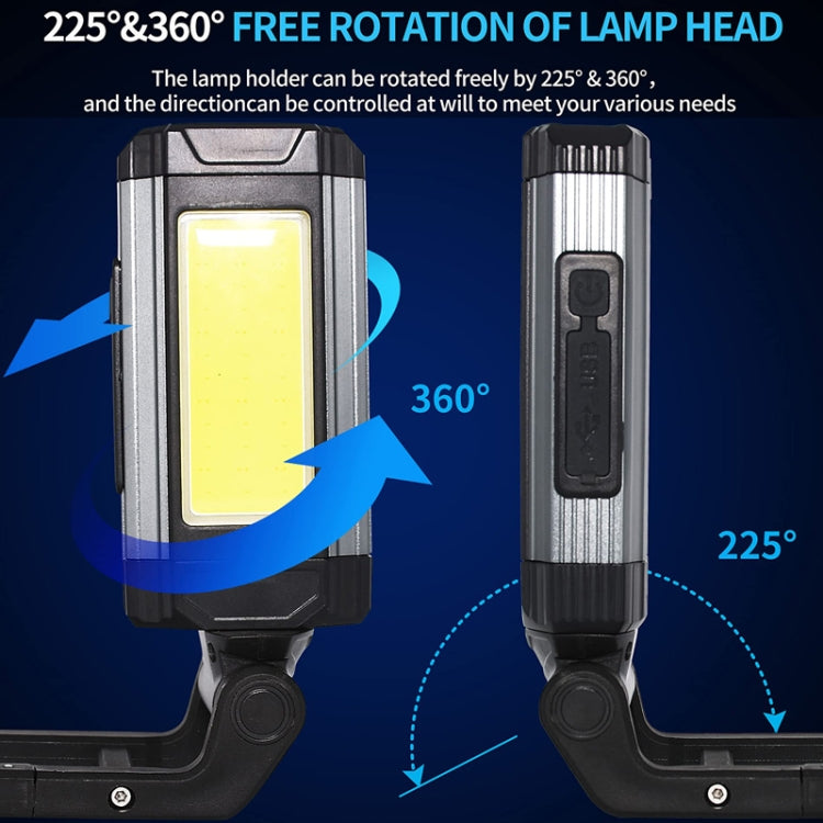 E-SMARTER K011 USB Rechargeable Repair Light With Magnet COB Strong Light Flashlight, Style: A Foldable Red