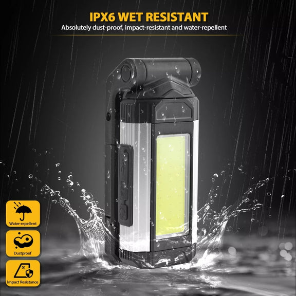 E-SMARTER K011 USB Rechargeable Repair Light With Magnet COB Strong Light Flashlight, Style: A Foldable Red
