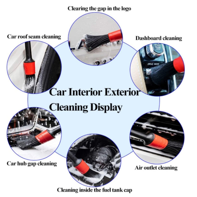 11pcs /Set Car Wash Cleaning Gap Detail Short Handle Brush(Blue)