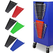 12-Slot Plastic Magnetic Removable Tray Wrench Storage Bracket(Black+Green)