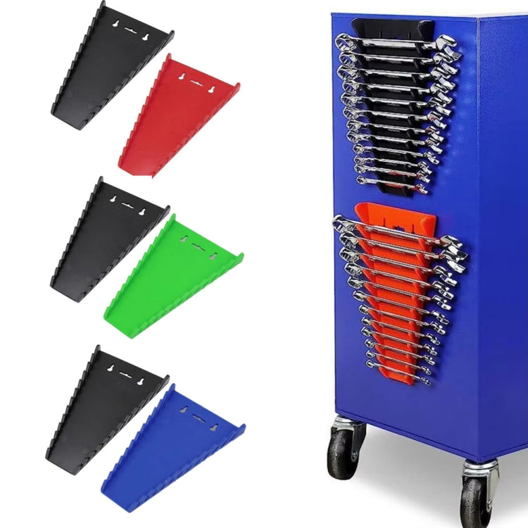 12-Slot Plastic Magnetic Removable Tray Wrench Storage Bracket(Black+Blue)