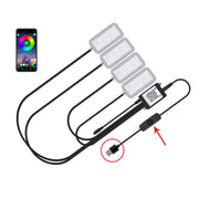 Eight-Color LED Voice Control Car Music Rhythm Atmosphere Light, Specification: 5V USB With Switch APP