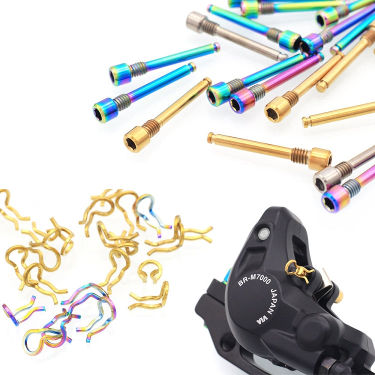 Mountain Road Bicycle Titanium Alloy Clip Pad Latch With Retaining Spring, Color: Pin + Circlip Colorful