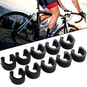 50pcs Bicycle Brake Gearshift Cable Tube Fixing Plastic C-shaped Buckle(Black)