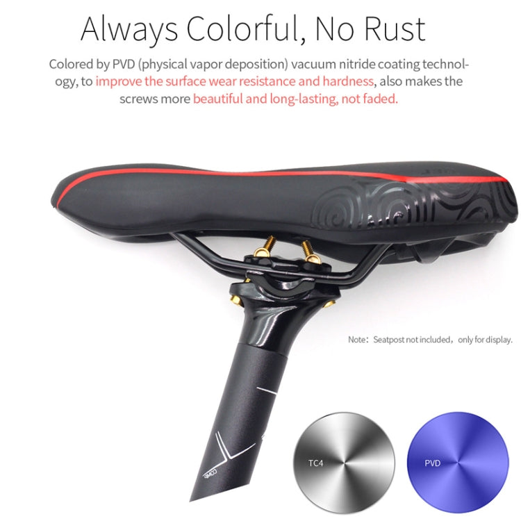 Bicycle Titanium Alloy Seat Post Locking Screws, Color: M6x40 Gold