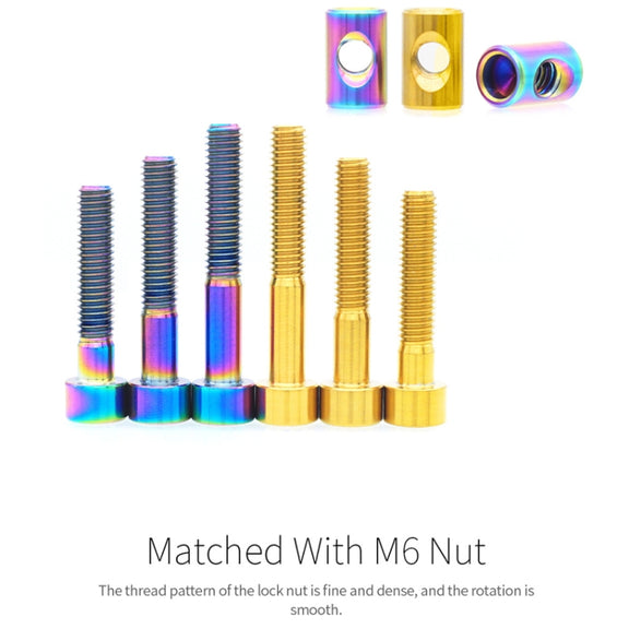 Bicycle Titanium Alloy Seat Post Locking Screws, Color: M6x30 Gold